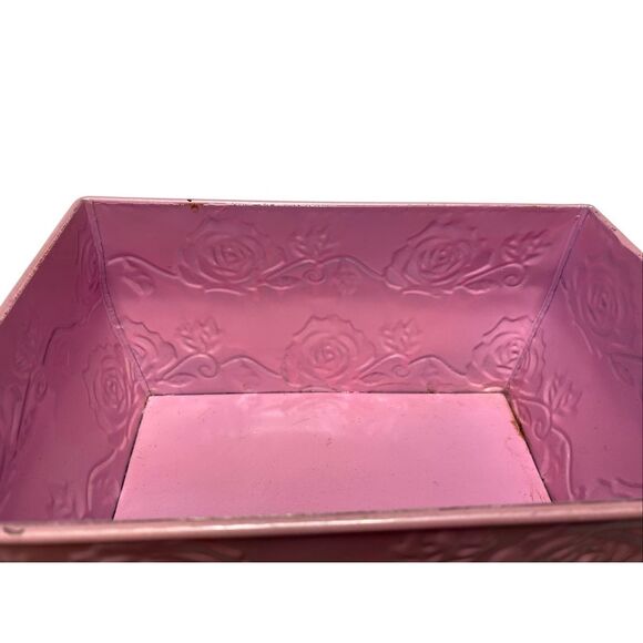 Vintage Original Light Pink Metal Matte Antelope Planter Window Box Art Pottery - Picture 9 of 12